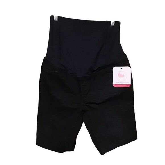 Isabel Maternity Bermuda Crossover Panel Shorts 4 - Picture 1 of 6